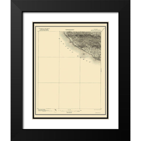 Port San Luis California Quad - USGS 1897 Black Modern Wood Framed Art Print with Double Matting by USGS