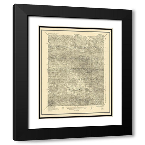 Pozo California Quad - USGS 1922 Black Modern Wood Framed Art Print with Double Matting by USGS