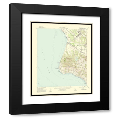 Point Arguello California Quad - USGS 1956 Black Modern Wood Framed Art Print with Double Matting by USGS