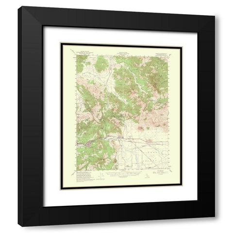Portola California Quad - USGS 1956 Black Modern Wood Framed Art Print with Double Matting by USGS