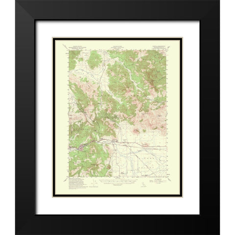 Portola California Quad - USGS 1956 Black Modern Wood Framed Art Print with Double Matting by USGS