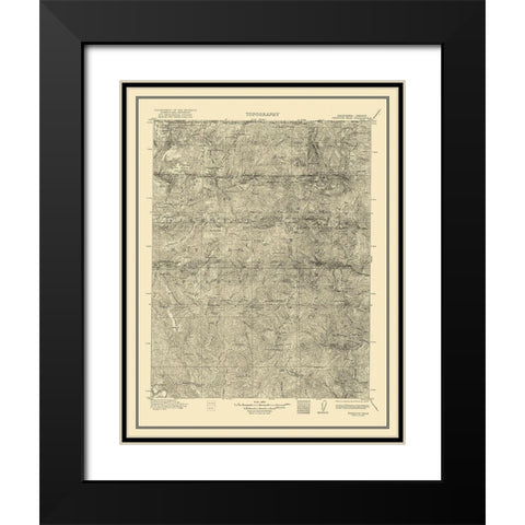 Preston Peak California Quad - USGS 1922 Black Modern Wood Framed Art Print with Double Matting by USGS