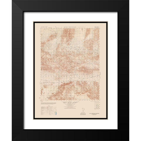 Quail Mountains Sheet - US Army 1948 Black Modern Wood Framed Art Print with Double Matting by US Army