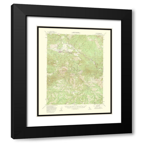 Quincy California Quad - USGS 1956 Black Modern Wood Framed Art Print with Double Matting by USGS