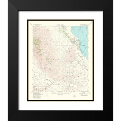 Rabbit Peak California Quad - USGS 1956 Black Modern Wood Framed Art Print with Double Matting by USGS