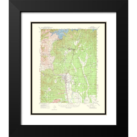 Redding California Quad - USGS 1956 Black Modern Wood Framed Art Print with Double Matting by USGS