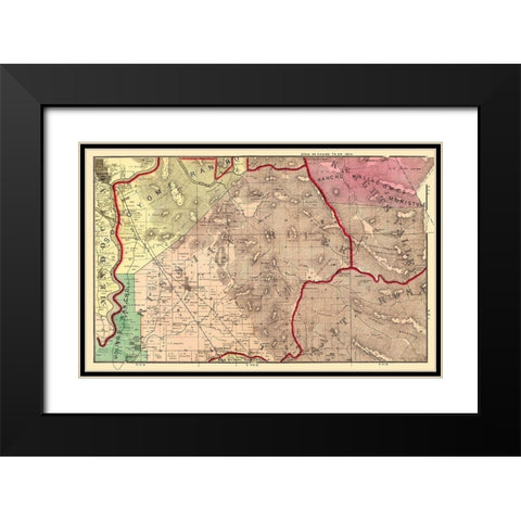 Russian River California Landowner - Thompson 1876 Black Modern Wood Framed Art Print with Double Matting by Thompson