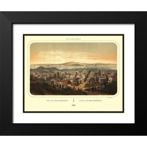 San Francisco California - Deroy 1860 Black Modern Wood Framed Art Print with Double Matting by Deroy