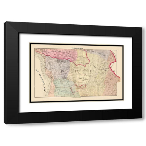 San Leandro, San Lorenzo California Landowner Black Modern Wood Framed Art Print with Double Matting by Thompson