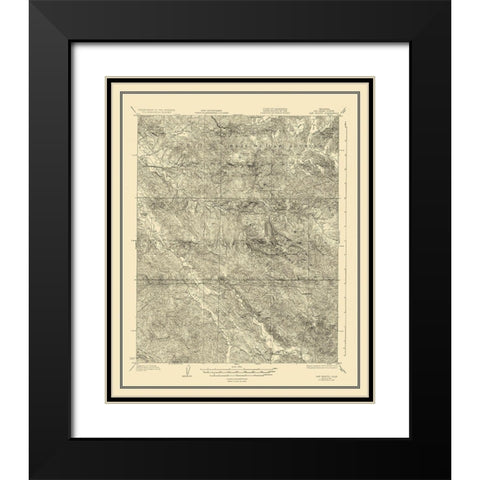 San Benito California Quad - USGS 1919 Black Modern Wood Framed Art Print with Double Matting by USGS