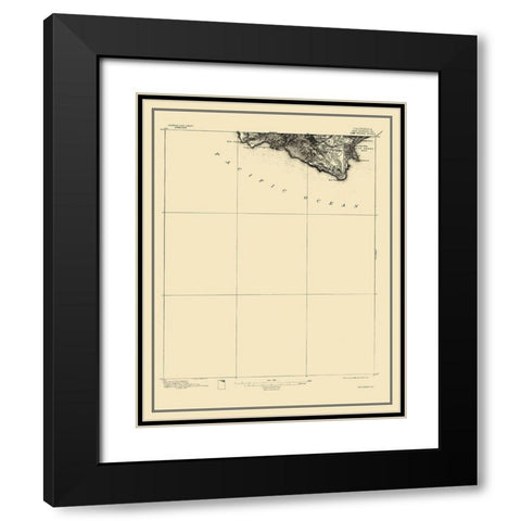 San Pedro California Sheet - USGS 1896 Black Modern Wood Framed Art Print with Double Matting by USGS