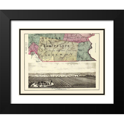 Rhoads San Felipe Gilroy California Landowner Black Modern Wood Framed Art Print with Double Matting by Thompson