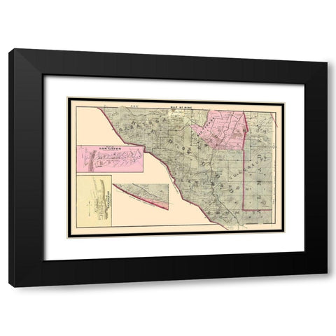 Santa Clara West Central California Landowner Black Modern Wood Framed Art Print with Double Matting by Thomas