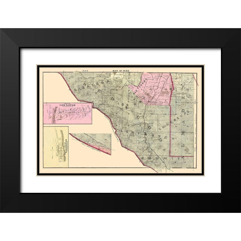 Santa Clara West Central California Landowner Black Modern Wood Framed Art Print with Double Matting by Thomas