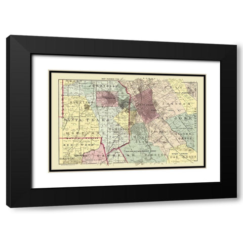 Santa Clara Northeast California Landowner Black Modern Wood Framed Art Print with Double Matting by Thomas