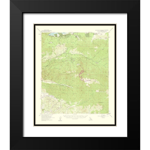 San Gorgonio Mountains California Quad - USGS 1963 Black Modern Wood Framed Art Print with Double Matting by USGS
