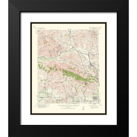 Santa Susana California Quad - USGS 1964 Black Modern Wood Framed Art Print with Double Matting by USGS