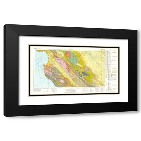 Santa Cruz Sheet California Mines - Jennings 1955 Black Modern Wood Framed Art Print with Double Matting by Jennings