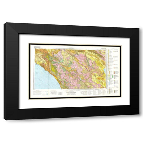 Santa Ana Sheet California Mines - Rogers 1958 Black Modern Wood Framed Art Print with Double Matting by Rogers