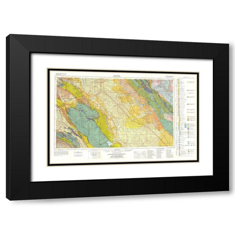 San Jose Sheet California Mines - Rogers 1962 Black Modern Wood Framed Art Print with Double Matting by Rogers