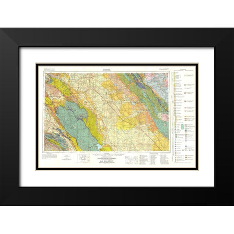San Jose Sheet California Mines - Rogers 1962 Black Modern Wood Framed Art Print with Double Matting by Rogers