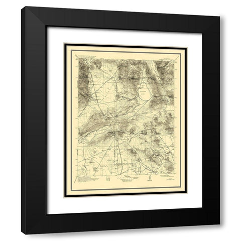 Searles Lake California Quad - USGS 1915 Black Modern Wood Framed Art Print with Double Matting by USGS