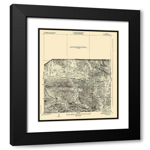 Seminole California Quad - USGS 1932 Black Modern Wood Framed Art Print with Double Matting by USGS