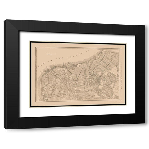 East San Francisco  California - Reynold 1921 Black Modern Wood Framed Art Print with Double Matting by Reynold