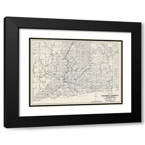 Shasta California - Denny 1904 Black Modern Wood Framed Art Print with Double Matting by Denny