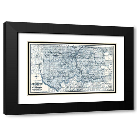Siskiyou California - Denny 1905 Black Modern Wood Framed Art Print with Double Matting by Denny
