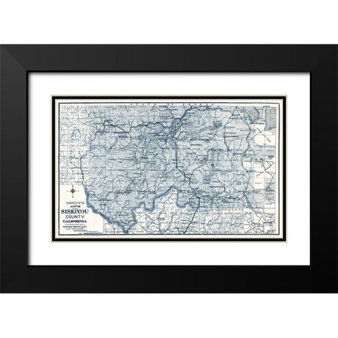Siskiyou California - Denny 1905 Black Modern Wood Framed Art Print with Double Matting by Denny