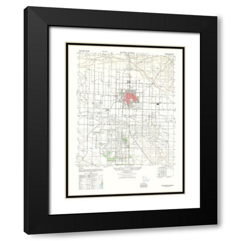 Santa Maria Sheet- US Army 1947 Black Modern Wood Framed Art Print with Double Matting by US Army