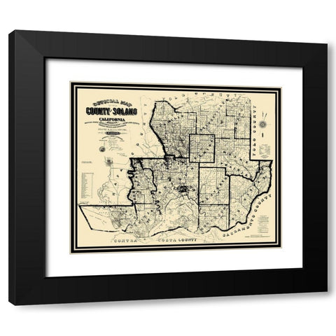 Solano California Landowner - Eager 1890 Black Modern Wood Framed Art Print with Double Matting by Eager