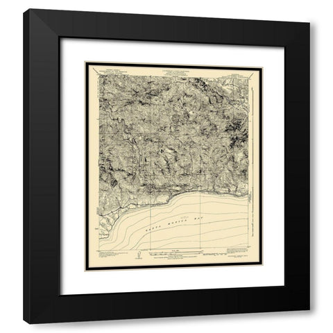 Solstice Canyon California Quad - USGS 1932 Black Modern Wood Framed Art Print with Double Matting by USGS