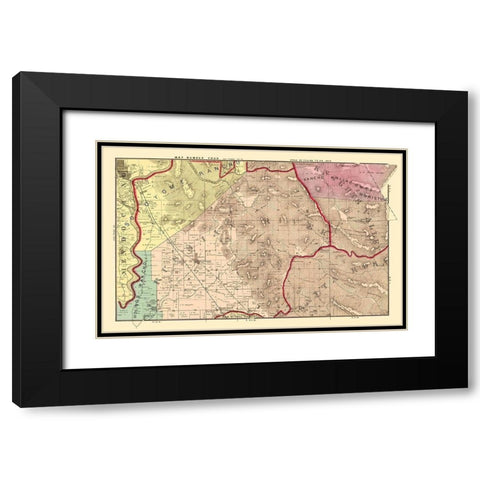 Sonoma East Central California Landowner Black Modern Wood Framed Art Print with Double Matting by Thompson