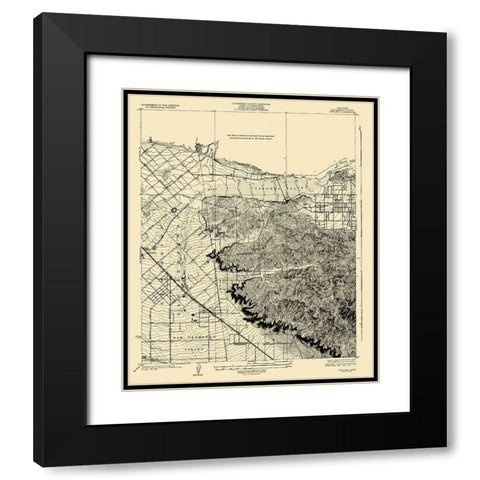 Stockton California Quad - USGS 1926 Black Modern Wood Framed Art Print with Double Matting by USGS