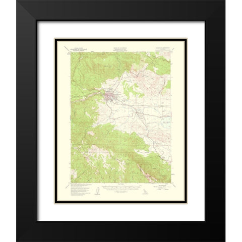 Susanville California Quad - USGS 1954 Black Modern Wood Framed Art Print with Double Matting by USGS