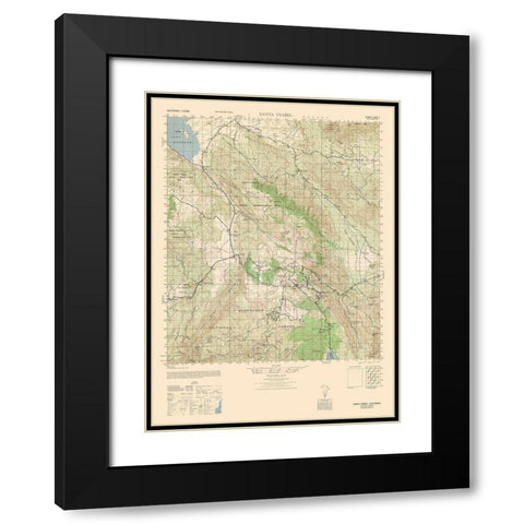 Santa Ysabel Sheet - US Army 1943 Black Modern Wood Framed Art Print with Double Matting by US Army
