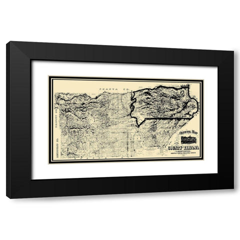 Tehama California - Shackelford 1887 Black Modern Wood Framed Art Print with Double Matting by Shackelford