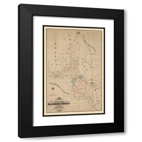 Lands of Tideland Reclamation Co California Black Modern Wood Framed Art Print with Double Matting by Gibbes