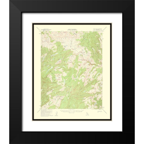 Tower Peak California Quad - USGS 1956 Black Modern Wood Framed Art Print with Double Matting by USGS