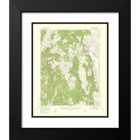 Topaz Lake California Nevada Quad - USGS 1956 Black Modern Wood Framed Art Print with Double Matting by USGS