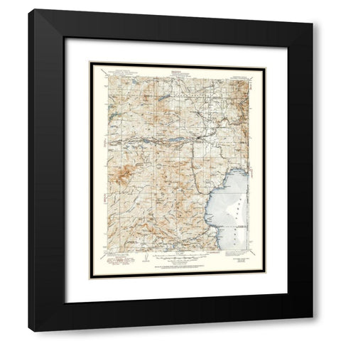 Truckee California Quad - USGS 1940 Black Modern Wood Framed Art Print with Double Matting by USGS