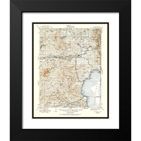 Truckee California Quad - USGS 1940 Black Modern Wood Framed Art Print with Double Matting by USGS