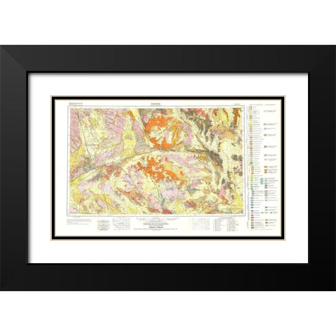 Trona Sheet California Mines - Jennings 1957 Black Modern Wood Framed Art Print with Double Matting by Jennings