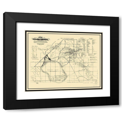 Tulare California Landowner - Chapman 1867 Black Modern Wood Framed Art Print with Double Matting by Chapman