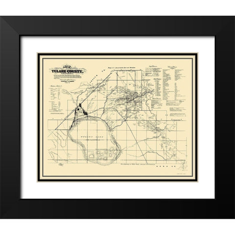 Tulare California Landowner - Chapman 1867 Black Modern Wood Framed Art Print with Double Matting by Chapman