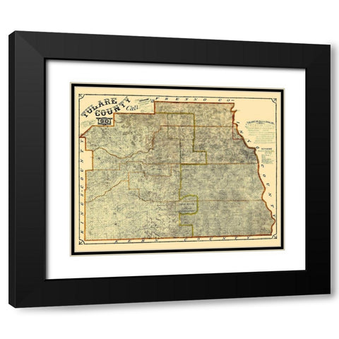 Tulare California Landowner - Britton 1901 Black Modern Wood Framed Art Print with Double Matting by Britton