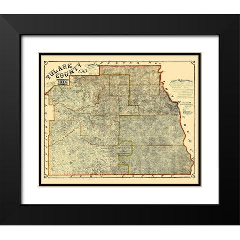 Tulare California Landowner - Britton 1901 Black Modern Wood Framed Art Print with Double Matting by Britton