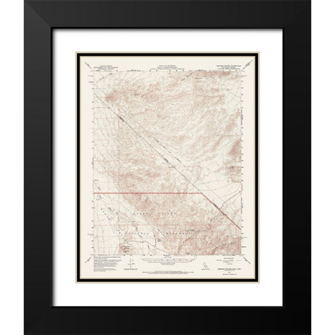 Ubehebe Crater California Nevada Quad - USGS 1957 Black Modern Wood Framed Art Print with Double Matting by USGS